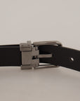Dolce & Gabbana Elegant Dark Purple Leather Belt