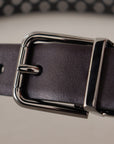 Dolce & Gabbana Elegant Dark Purple Leather Belt