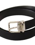 Dolce & Gabbana Elegant Black Canvas and Leather Belt
