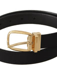 Dolce & Gabbana Elegant Black Leather Belt