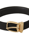 Dolce & Gabbana Elegant Black Leather Belt