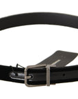 Dolce & Gabbana Elegant Black Cotton-Leather D&G Belt