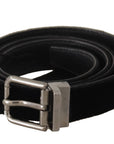 Dolce & Gabbana Elegant Black Cotton-Leather D&G Belt
