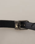Dolce & Gabbana Elegant Black Cotton-Leather D&G Belt