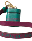 Dolce & Gabbana Elegant Leather Airpods Case in Green and Maroon