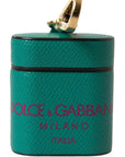 Dolce & Gabbana Elegant Leather Airpods Case in Green and Maroon