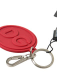 Dolce & Gabbana Chic Red Rubber and Brass Designer Keychain