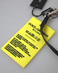 Dolce & Gabbana Chic Yellow Keyring with Logo Hardware