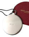 Dolce & Gabbana Chic Red Leather Hand Mirror Holder