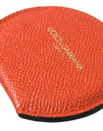 Dolce & Gabbana Elegant Orange Calfskin Mirror Holder