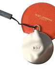 Dolce & Gabbana Elegant Orange Calfskin Mirror Holder