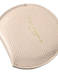 Dolce & Gabbana Elegant Calfskin Leather Hand Mirror Holder