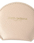 Dolce & Gabbana Elegant Calfskin Leather Hand Mirror Holder