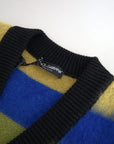 Dolce & Gabbana Multicolor V-Neck Luxury Pullover Sweater