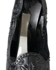 Dolce & Gabbana Elegant Black Crystal Cinderella Pumps