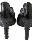 Dolce & Gabbana Elegant Black Crystal Cinderella Pumps