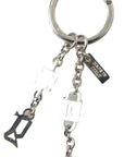 Dolce & Gabbana Silver Brass Logo Charm Keychain