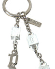 Dolce & Gabbana Silver Brass Logo Charm Keychain