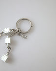 Dolce & Gabbana Silver Brass Logo Charm Keychain