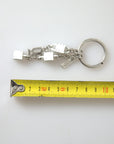 Dolce & Gabbana Silver Brass Logo Charm Keychain