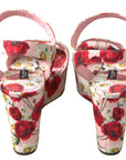 Dolce & Gabbana Floral Ankle Strap Wedge Sandals