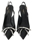 Dolce & Gabbana Embellished Black Slingback Heels Pumps