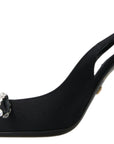 Dolce & Gabbana Embellished Black Slingback Heels Pumps