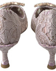 Dolce & Gabbana Elegant Pink Crystal Embellished Heels