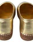 Dolce & Gabbana Golden Elegance Leather Espadrilles