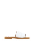 Chloé Elegant White Cotton Slide Sandals