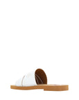 Chloé Elegant White Cotton Slide Sandals