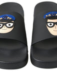 Dolce & Gabbana Elegant Black Leather Slide Sandals