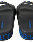Dolce & Gabbana Elegant Black Leather Slide Sandals