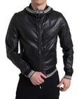 Dolce & Gabbana Elegant Black Leather Bomber Jacket