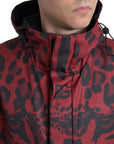 Dolce & Gabbana Radiant Red Leopard Print Hooded Jacket