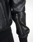 Dolce & Gabbana Elegant Black Leather Bomber Jacket