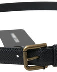 Dolce & Gabbana Elegant Black Italian Leather Belt
