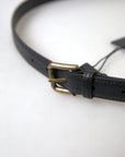 Dolce & Gabbana Elegant Black Italian Leather Belt