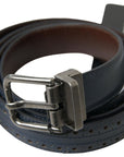 Dolce & Gabbana Elegant Blue Leather Belt with Metal Buckle