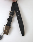 Dolce & Gabbana Elegant Black Leather Belt - Metal Buckle Closure