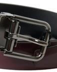 Dolce & Gabbana Elegant Bordeaux Leather Belt with Metal Buckle
