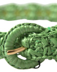 Dolce & Gabbana Elegant Green Viscose Belt with Metal Buckle