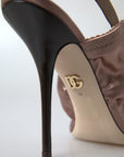Dolce & Gabbana Elegant Slingback Stiletto Heels in Light Brown