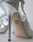 Dolce & Gabbana Elegant Shimmering Silver High-Heeled Sandals