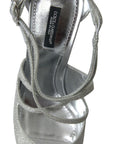 Dolce & Gabbana Elegant Shimmering Silver High-Heeled Sandals