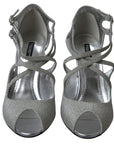 Dolce & Gabbana Elegant Shimmering Silver High-Heeled Sandals