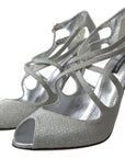 Dolce & Gabbana Elegant Shimmering Silver High-Heeled Sandals