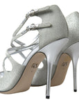 Dolce & Gabbana Elegant Shimmering Silver High-Heeled Sandals