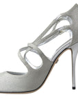 Dolce & Gabbana Elegant Shimmering Silver High-Heeled Sandals
