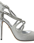 Dolce & Gabbana Elegant Shimmering Silver High-Heeled Sandals